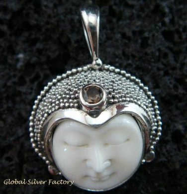 925 Silver Smokey Quartz Goddess Pendant GDP-993-PS