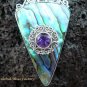 925 Silver Paua Shell & Amethyst Goddess Pendant GDP-1002-PS