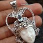 Silver Topaz Crown Goddess Pendant GDP-1043-PS