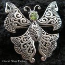 925 Silver Peridot Butterfly Brooch BC-118-KT
