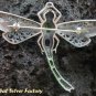 925 Silver Dragonfly Amethyst & Peridot Brooch BC-113-PS