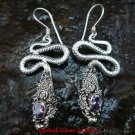 Sterling Silver Amethyst Snake Earrings ER-187-KA