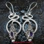 Silver & Amethyst Coiled Snake Earrings ER-277-KA