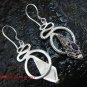 Silver & Amethyst Coiled Snake Earrings ER-277-KA