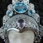 925 Silver Blue Topaz Sajen Goddess Pendant GDP-726-PS