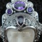 925 Silver & 5 Amethyst Goddess Pendant GDP-727-PS