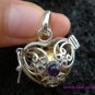 925 Silver Amethyst Harmony Ball Heart Pendant HB-106-KT