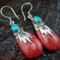 Sterling Silver Genuine Coral & Gemstone Earrings ER-412-KT