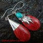 Sterling Silver Genuine Coral & Gemstone Earrings ER-412-KT