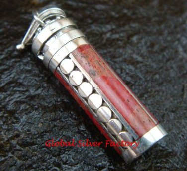 Sterling Silver Coral Cremation/Ash Pendant PP-361-PS