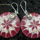 925 Silver Citrine & Shell Earrings ER-542-KT