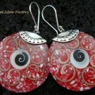 Sterling Silver Red Shell Earrings ER-543-KT
