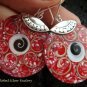 Sterling Silver Red Shell Earrings ER-543-KT