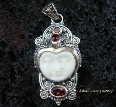 925 Silver & Garnet Goddess Pendant GDP-796-PS