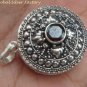 Sterling Silver Bali Round Keepsake Locket Pendant w/Gem LP-214-IKP
