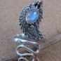 925 Silver Rainbow Moonstone Snake Ring RI-186-NY
