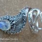 925 Silver Rainbow Moonstone Snake Ring RI-186-NY