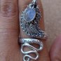 925 Silver Rainbow Moonstone Snake Ring RI-186-NY