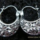 Sterling Silver Fragnipani Hoop Earrings SE-151-KT