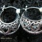Sterling Silver Heart Design Hoop Earrings SE-150-KT