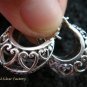 Sterling Silver Heart Design Hoop Earrings SE-150-KT