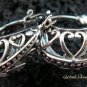 Sterling Silver Heart Design Hoop Earrings SE-150-KT