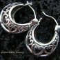 Sterling Silver Heart Design Hoop Earrings SE-150-KT