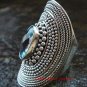 Large Silver Blue Topaz Gemstone Ring RI-367-KT