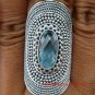 Large Silver Blue Topaz Gemstone Ring RI-367-KT