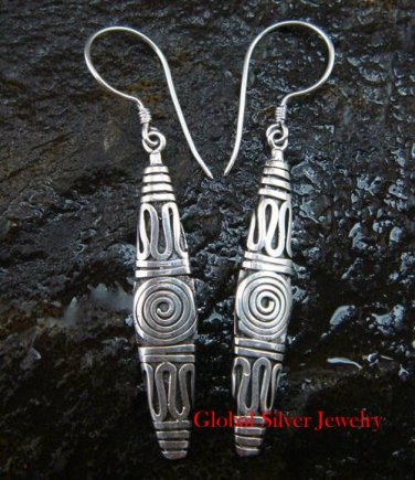Sterling Silver Bali Tribal Earrings SE-194-KT