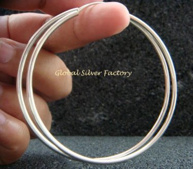 Sterling Silver 60mm  in Diameter Hoop Earrings SE-237-KT