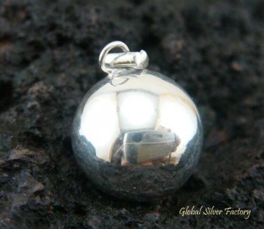 High Polish 925 Sterling Silver chime Ball Pendant 12mm CH-148-KT