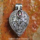 Silver and Garnet Gemstone Locket Pendant LP-245-KA