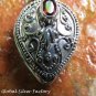 Silver and Garnet Gemstone Locket Pendant LP-245-KA
