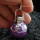 925 Silver Garnet Filigree Purple Chime Ball Pendant CH-194-KT