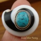 Sterling Silver Turquoise Shell Ring RI-192-KA