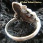 Silver Garnet Gecko Lizard Ring RI-243-KT