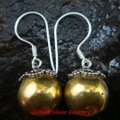 Silver Granulated Pattern Chime Ball Earrings CBE-103-KA