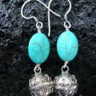 925 Silver Turquoise Chime Ball Earrings CBE-110-NY