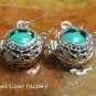 Silver Heart Design Harmony Ball Earrings CBE-154-KA