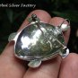 Silver and White Shell Turtle Brooch BC-186-KT