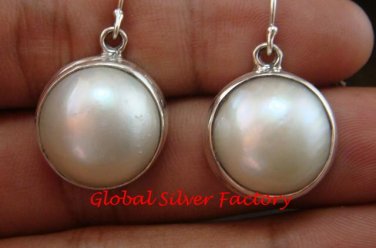 Large & Bold Mabe Pearl in 925 Sterling Silver Eerrings ER-648-KT