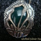 Sterling Silver & Green Agate Carved Flower Earrings ER-738-KA