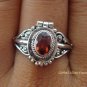 925 Silver Garnet Locket Ring LR-525-KT