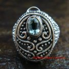 New Model 925 Silver Blue Topaz Poison Ring LR-609-PS