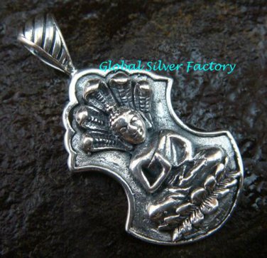 Sitting Young Buddha Charm Pendant in Sterling Silver SSP-131-KT