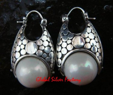 Sterling Silver White Pearl Earrings ER-636-KT