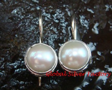 Sterling Silver Mabe Pearl Swirl Design Bali Earrings ER-650-KT