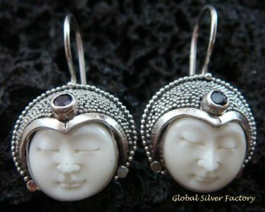 925 Silver & Amethyst Goddess Earrings GDE-989-PS