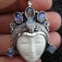 Silver 6 Rainbow Moonstone Goddess Pendant GDP-234-KT